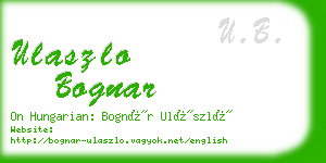 ulaszlo bognar business card